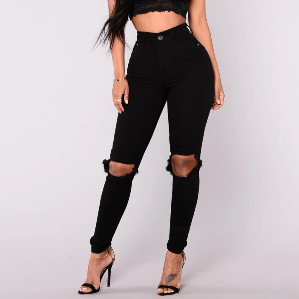 Distracted high rise jeans